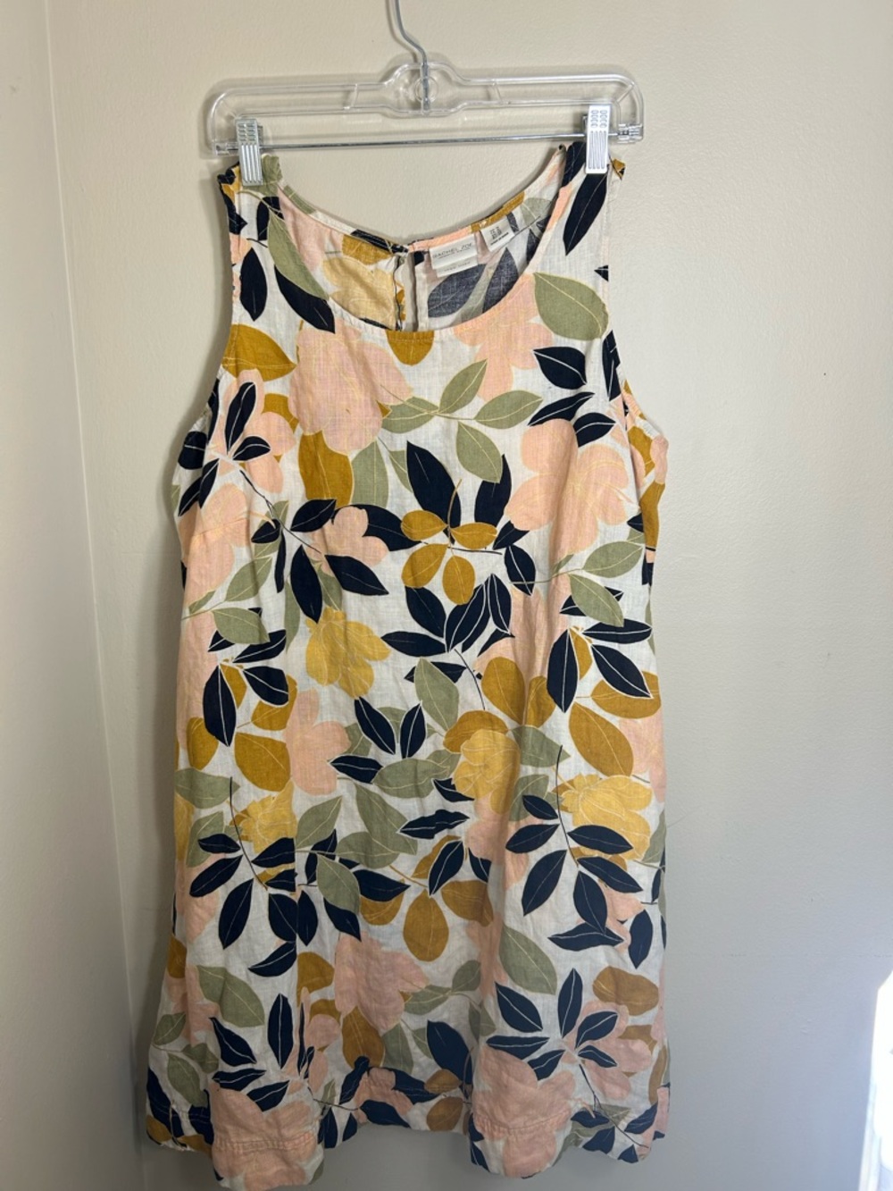 Rachel Zoe 100% Linen Floral Tank Top Plus Size 1X